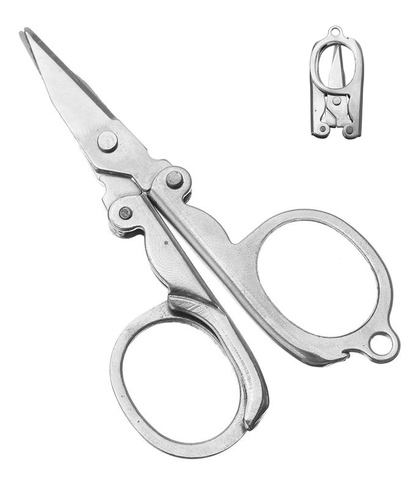 Mini small Edc stainless steel utility travel first aid kit camp gadget tesoura fold scissor pocket tool ► Photo 1/3