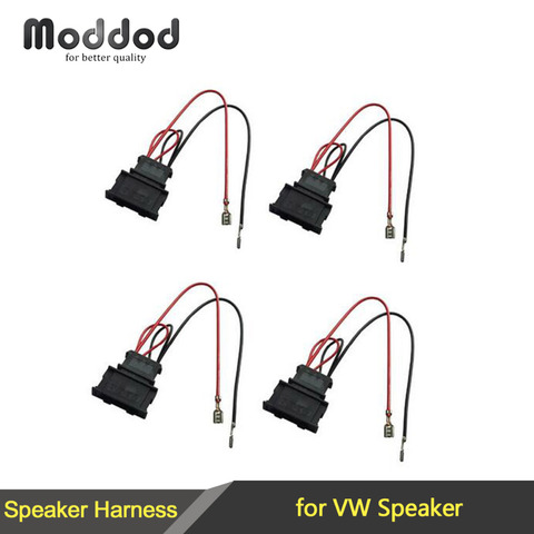 For VW SEAT PASSAT GOLF POLO Radio Stereo Speaker Wire Harness Adapter Plugs Aftermarket Cable 2 Pairs ► Photo 1/4