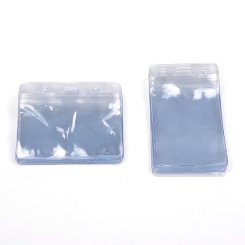 XRHYY 20 pcs Clear PVC Business ID Badge Card Holder Case with Slot & Chain Holes (10 Horizontal#10 Vertical) ► Photo 1/6