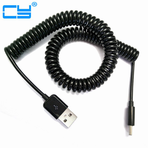 USB 2.0 to Mini USB Cables Mini USB Coiled Spiral Spring Data Charging Adapter Cable 50cm/0.5m 200cm/2m ► Photo 1/1