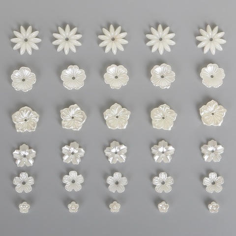 New 50-100PCS Imitation Plastic ABS Pearl Beads Ivory Flower Beads for Scrapbook DIY Jewelry Handmade Craft Making ► Photo 1/6