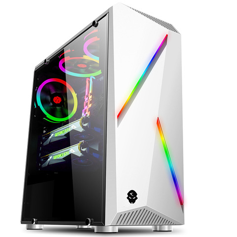38*18*43.5cm Transparent Toughened glass ATX PC Computer gaming Chassis Case Tower RGB Double Light Strips gabinete computador ► Photo 1/6