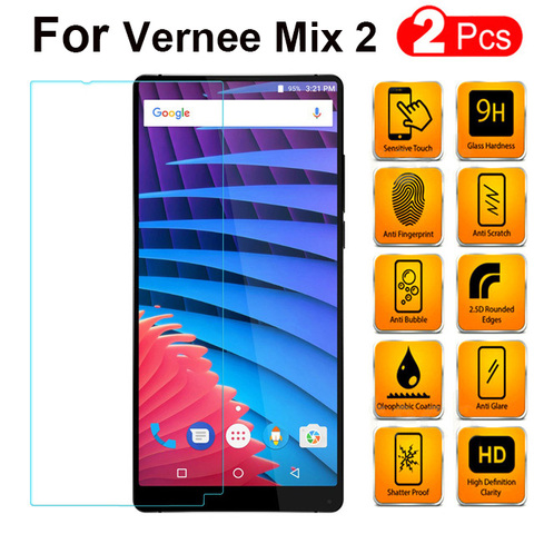 Vernee Mix 2 Glass Vernee X X1 X2 Tempered Glass Original 9H 2.5D Screen Protector Protective Glass Film for Vernee V2 T3 Pro M5 ► Photo 1/6