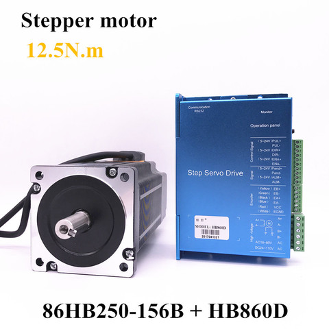 DC closed-loop Stepper motor 86HB250-156B+HB860D step motor 12.5N.m Nema 86 Hybird closed loop 2-phase stepper motor driver ► Photo 1/6