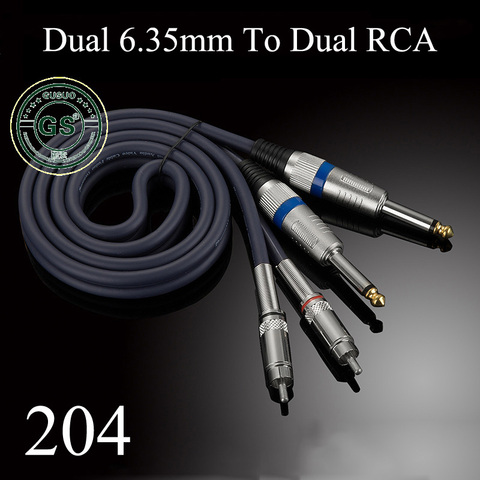 GUSUO Quality Dual RCA to 2x 6.35mm 1/4'' Mono TS Plug Audiophile Audio Cable  for Mixer Amplifier 0.5M-30M ► Photo 1/6