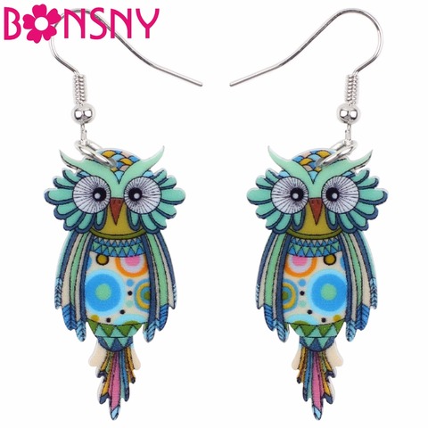 Bonsny Animal Acrylic Stud Dangle Drop Owl Birds Big Long Earrings News Fashion Jewelry For Girls Women Teens KIDS Anime Gift ► Photo 1/6