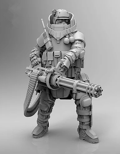 Unpainted Mechanical Cyborg Soldier Figure Model Garage Kits Figure Model 1/24 