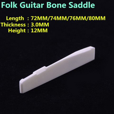 Real  Bone  Bridge Saddle  For Folk  Acoustic  Guitar   72MM/74MM/76MM/80MM * 3.0MM * 12MM ► Photo 1/4