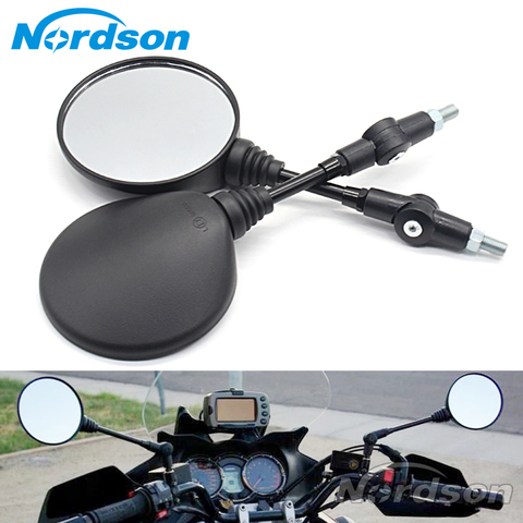 Custom Black Universal Folding Motorcycle Mirror motorbike Side Mirrors Rearview Mirror 8mm 10mm For yamaha Honda Suzuki ► Photo 1/6