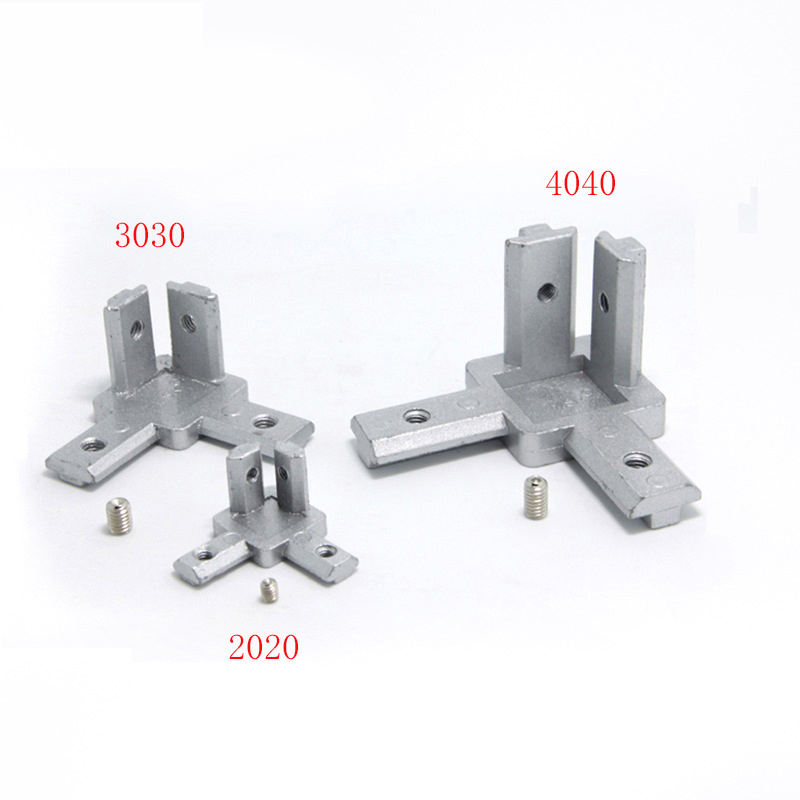 Buy Online Hi Q L Type 3 Dimensional Bracket Concealed 3 Way Corner Connector Eu Standard 30 40 Series Aluminum Profile Parts Alitools