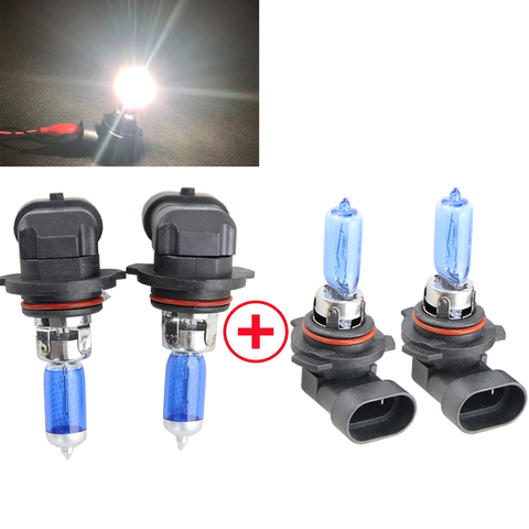 1 Pair 9005 HB3 + 1Pair 9006 HB4 6500K White 55W 12V Halogen Headlight Lamps High Low Beam Head Lamp Light Bulbs ► Photo 1/6