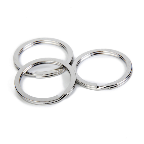 100pcs Wholesale 30mm Silver Flat Split Key Ring Chain Holder Craft Hardware ► Photo 1/5