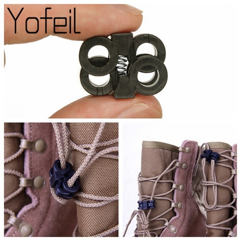 10pcs/lot Outdoor Tactical Sports Paracord  Adjustment Buckle Cross Large Aaperture Fast Type Non-slip Shoelace Buckle ► Photo 1/6