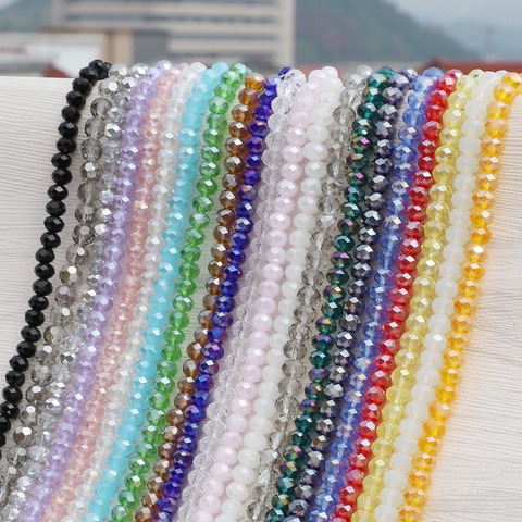 195pcs/lot 2mm Multi Color Rondelle Austria faceted Crystal Glass Beads Loose Spacer Round Beads For Jewelry Making ► Photo 1/6