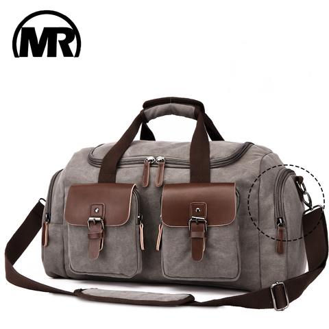 MARKROYAL Canvas Leather Men Travel Bag European Style Travel Bags Handbag High Capacity Shoulder Bag Travel Crossbody Baggage ► Photo 1/6