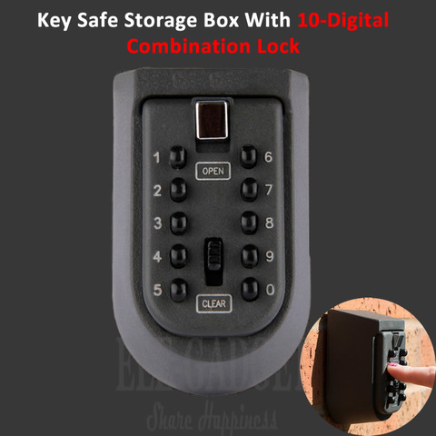 New Black Heavy Duty Key Hidden Storage Safe Box With 4-Digital Password Lock Weatherproof Case For Home Carvan Office RV ► Photo 1/1