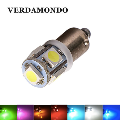 T4W BA9S 5 SMD 5050 Car LED  Interior Lamp Side Marker Backup Tail Reading Bulb Door License Plate Light Green Red Blue Yellow ► Photo 1/5