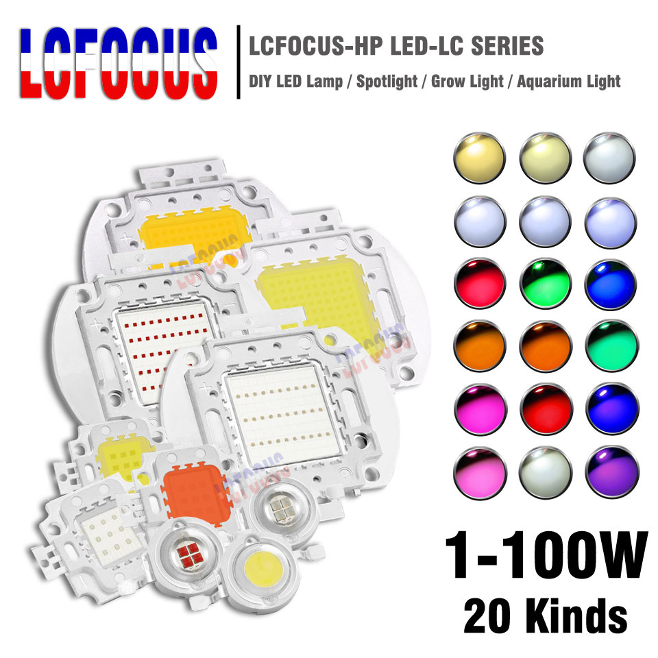LED Chip RGB COB Bulb 100W 50W 30W 20W 10W  Red Blue Yellow Green SMD Lamp Bead 