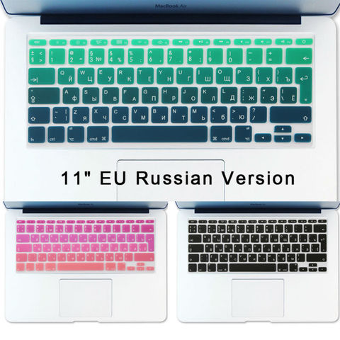 Russian Keyboard Stickers Air 11 inch Gradient Euro Layout Silicone Keyboard Cover for MacBook Air 11.6 ► Photo 1/6