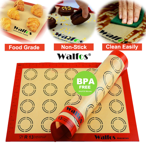 WALFOS Non-Stick Silicone Baking Mat Pad Sheet Baking pastry tools Rolling Dough Mat Large Size for Cake Cookie Macaron ► Photo 1/6