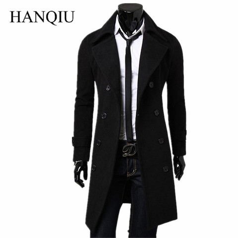 Mens Trench Coat 2022 New Fashion Designer Men Long Coat Autumn Winter Double-breasted Windproof Slim Trench Coat Men Plus Size ► Photo 1/6