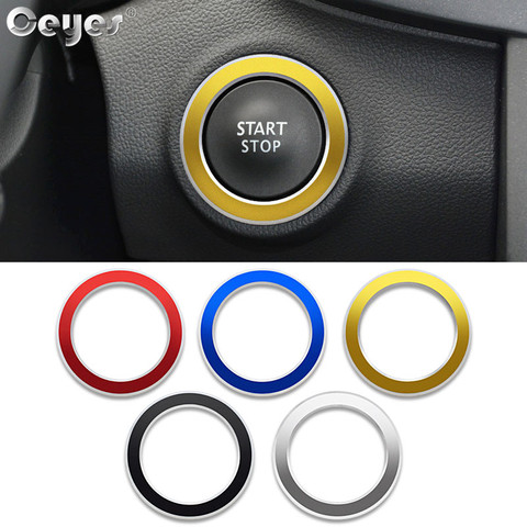 Ceyes Car Accessories Ignition Start Stop Engine Switch Button Ring Sticker For Renault Koleos Fluence Latitude Kadjar Styling ► Photo 1/6