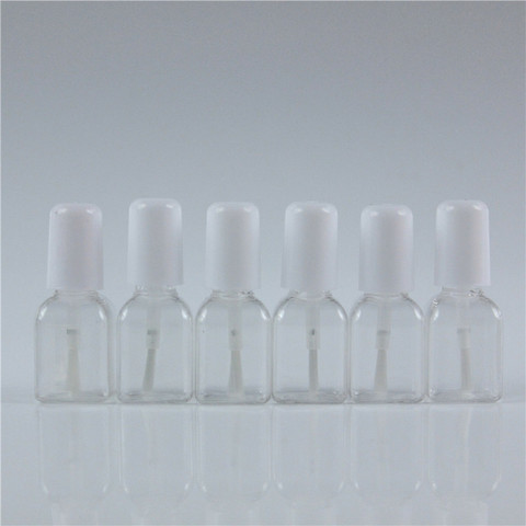 10pcs/lot 5g Mini Cute Clear Plastic Empty Square Nail Polished Bottle With White Cap Brush Plastic Nail Bottle For Children ► Photo 1/6