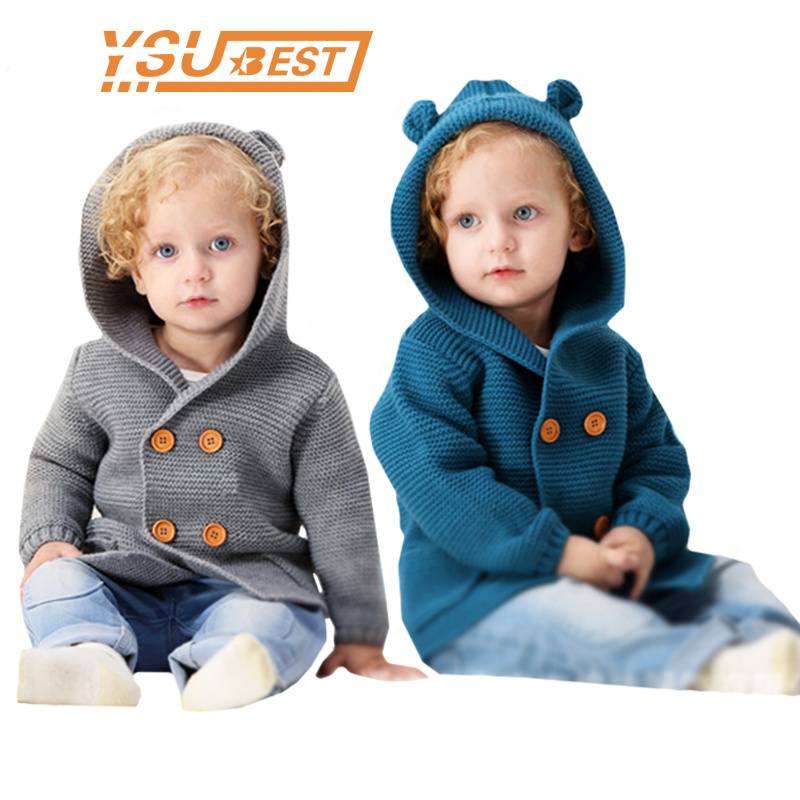 Toddler Baby Kid Girl Boys Winter Sweater Knit Warm Coat Cardigan Jacket Clothes