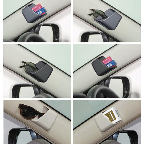 2Pcs Universal Auto Car Accessories Glasses Organizer Storage Box Holder 3 Colors Black Gray Beige ► Photo 1/6