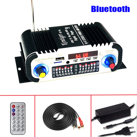 Kentiger HY-V6 Mini Bluetooth TF USB FM Audio Amplifier DC 12V HI-FI Stereo Power Amplificador With Remote Control For Car\Home ► Photo 1/6