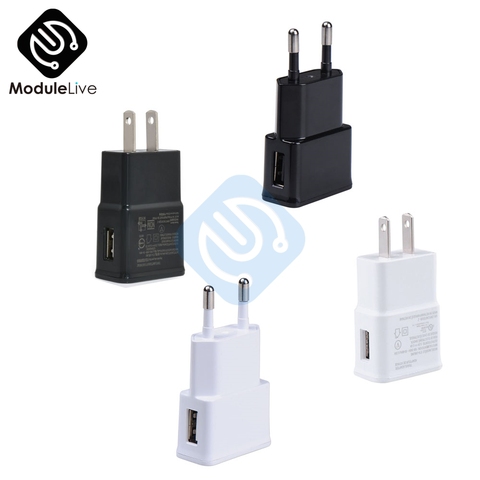White Black 5V 2A EU US Plug 1 Port USB Wall Charger Fast Power Adapter Travel ► Photo 1/6