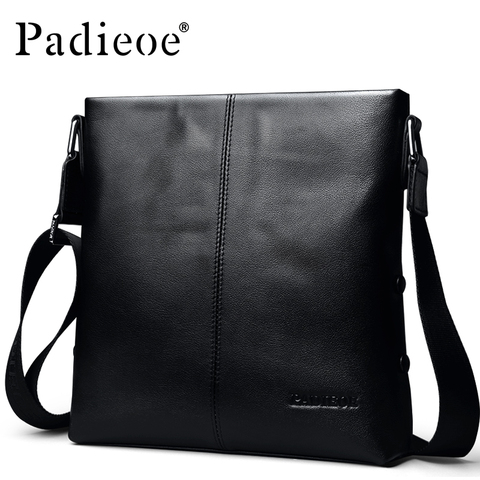 Padieoe Genuine Cow Leather Men's Bag Business Men Leather Messenger Bags High Quality Men's Leather Shoulder Crossbody Bags ► Photo 1/1