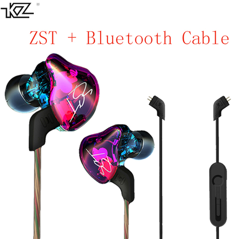 KZ ZST Hybrid Earphone Bluetooth+Wired Cables Armature+Dynamic