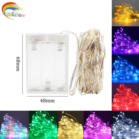 USB battery LED Light 2m 5m 10m Chain Fairy String Window Garland Silver Lighting Holiday Wedding Party Home Decoration ► Photo 1/6