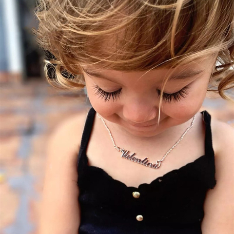 DODOAI Baby Jewelry Personalized Name Necklace Kids Children Pendant Choker Customized Numbers Necklace for Girls Boy Gift ► Photo 1/5