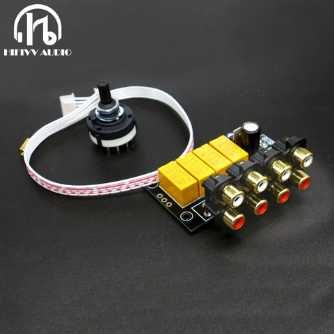 hifi audio 4 pairs RCA input Source Selector For Audio Preamp Power Amplifier DIY Kit assembled board 4 ways in 1 output ► Photo 1/5