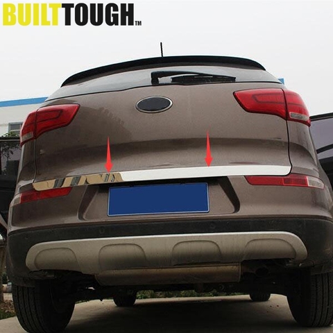 FIT FOR KIA SPORTAGE R 2011 2012-2015 CHROME REAR TRUNK TAILGATE BACK DOOR LID COVER BOOT TRIM LIFTGATE EDGE MOLDING HATCH STRIP ► Photo 1/5