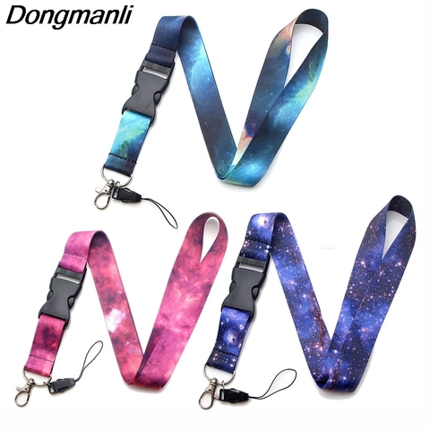 P2805 Dongmanli Starry Night Sky Lanyard Badge ID Lanyards/ Mobile Phone Rope/ Key Lanyard Neck Straps keychain ► Photo 1/6