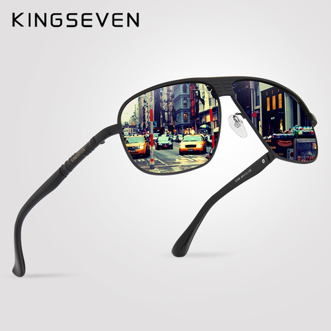 KINGSEVEN Aluminum Brand Classic Retro Polarized Sunglasses Men  Coating Black Driving Sun Glasses Square Eyewear Male Goggles ► Photo 1/6