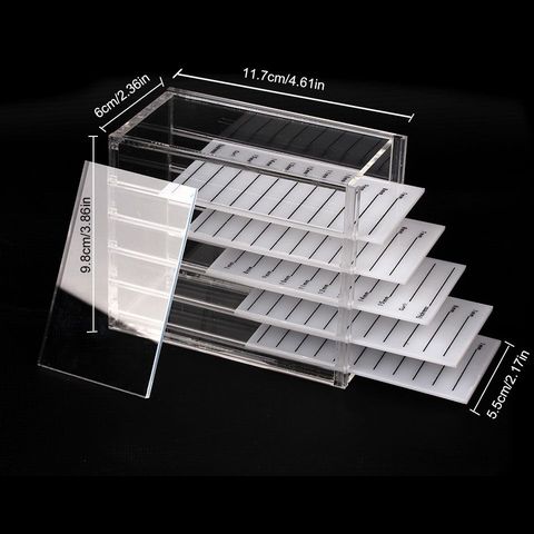 Eyelash Extension Storage Box 5 Layers Organizer Acrylic Pallet Holder Graft lash Display Transparent Lash Storage Makeup Tools ► Photo 1/6