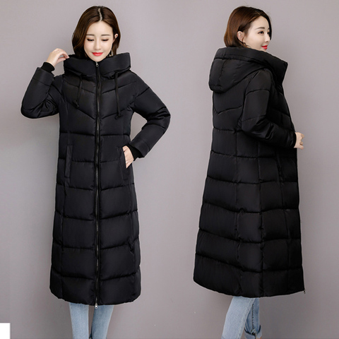 2022 Women's Winter Coats Long Section Warm Down Basic Jacket Coat Fashion Slim Outwear Female Korean Large size Jackets M-6XL ► Photo 1/6