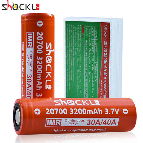 Shockli 20700 battery 3200mAh 3.7V  li-ion rechargeable battery 40A high drain 20700 battery for electronic cigarette box mod ► Photo 1/5