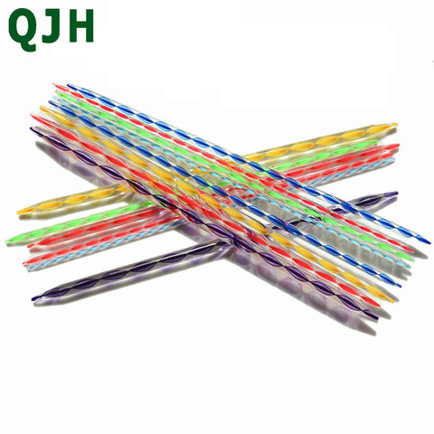 QJH Brand 2pcs/set Multicolor High Quality Plastic Crystal Knitting Needles Knitting Weaving Tools Acrylic Needle For Scarf ► Photo 1/1