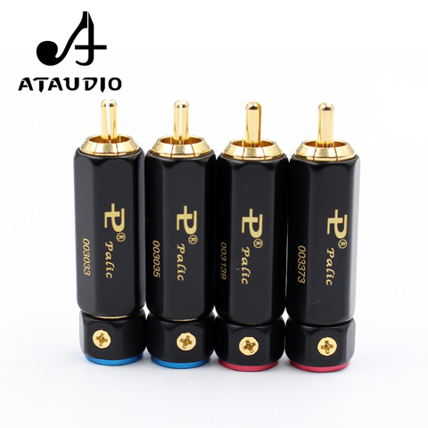 4pcs ATAUDIO Gold-plated HIFI RCA Plug Hi-end Self-locking A/V Connector For Diy Audio Cable ► Photo 1/6