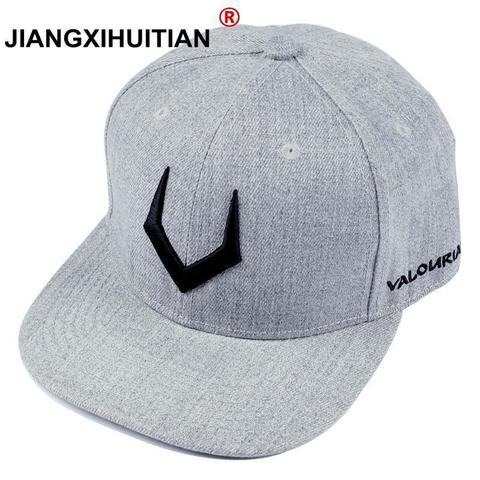 large size High quality grey wool snapback 3D pierced embroidery hip hop cap flat bill baseball cap for men and women 56-58-62cm ► Photo 1/1