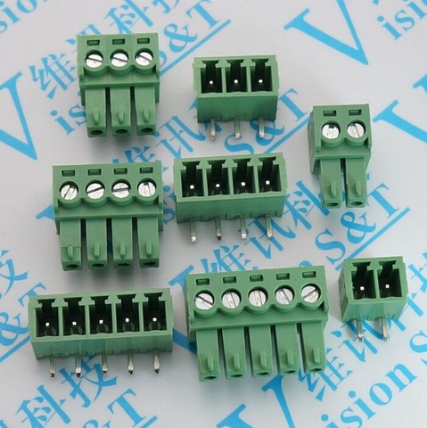 10sets Plug-in terminal block KF2EDGK-pitch 3.5MM Right angle 2P 3P 4P ~ 8P Phoenix terminal curved needle seat ► Photo 1/1