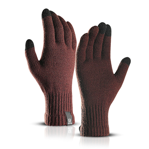 Brand New Delicate Knit Gloves Men Women Winter Touch Screen Simple Solid Color Warm Wool Gloves Unisex Velvet Mittens Glove ► Photo 1/6