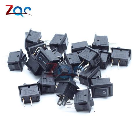 10Pcs Push Button Switch 10x15mm SPST 2Pin 3A 250V KCD11 Snap-in On/Off Boat Rocker Switch 10MM*15MM Black Red and White ► Photo 1/6