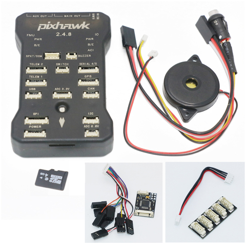 Pixhawk PX4 Autopilot PIX 2.4.8 32 Bit Flight Controller with Safety Switch and Buzzer 4G SD and I2C Splitter Expand Module ► Photo 1/1