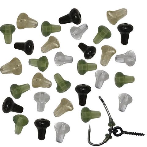 Hyaena 50pcs Hook Stops Beads Fishing Accessories Bait Stopper Brown Black Clear Green Hair Rig Boilies Stop Carp Fishing Tackle ► Photo 1/6